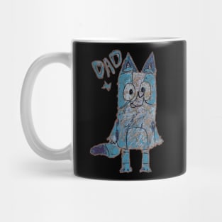 Sketch Bluey Dad Vintage Mug